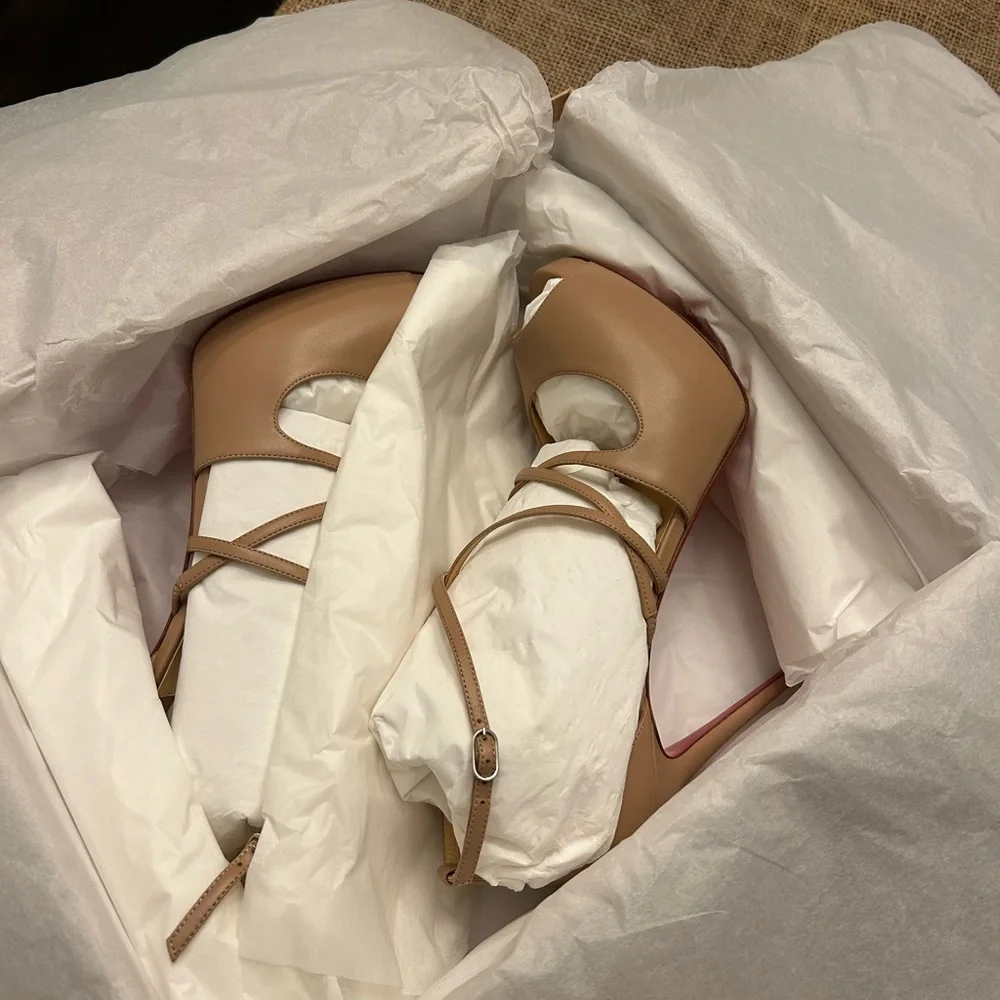 Christian Louboutin Holly Alta 120 Napa NUDE - Picture 5 of 8